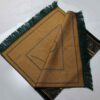 Tapis de Prière Islamique Rembourré en Velours avec Motif Mihrab Vert pour Musulmans