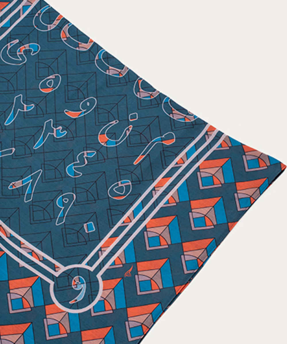 Châle Persan Imprimé Artistique & Léger Alphabet