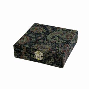 Wood and Fabric Jewelry Box Handcrafted with Persian-Inspired Pattern – Rima