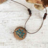 Collier pendentif en bois avec style artistique Nastaran et turquoise