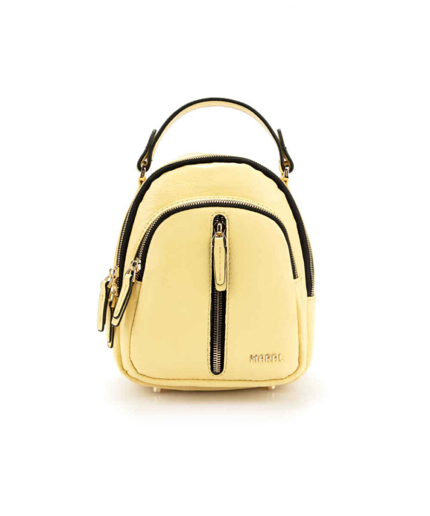 Sac à Dos en Cuir Jaune pour Femme - Modèle Maral