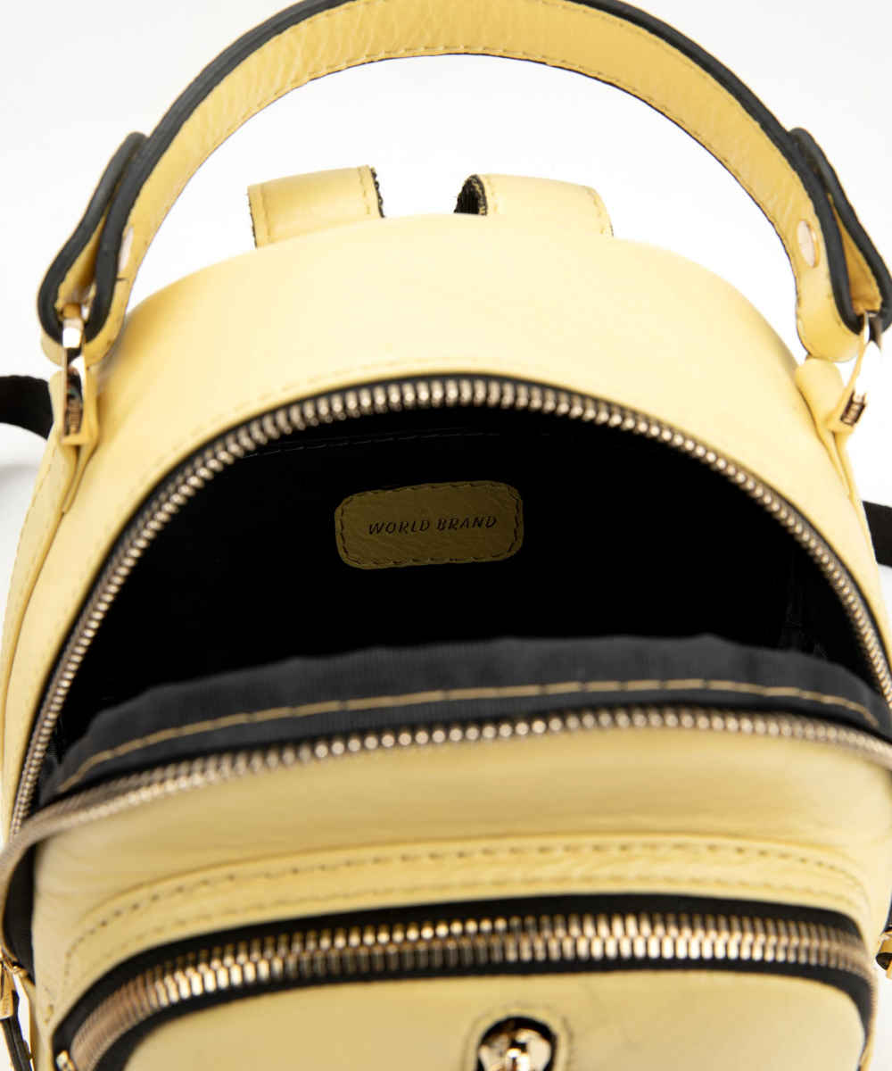 Sac à Dos en Cuir Jaune pour Femme – Modèle Maral