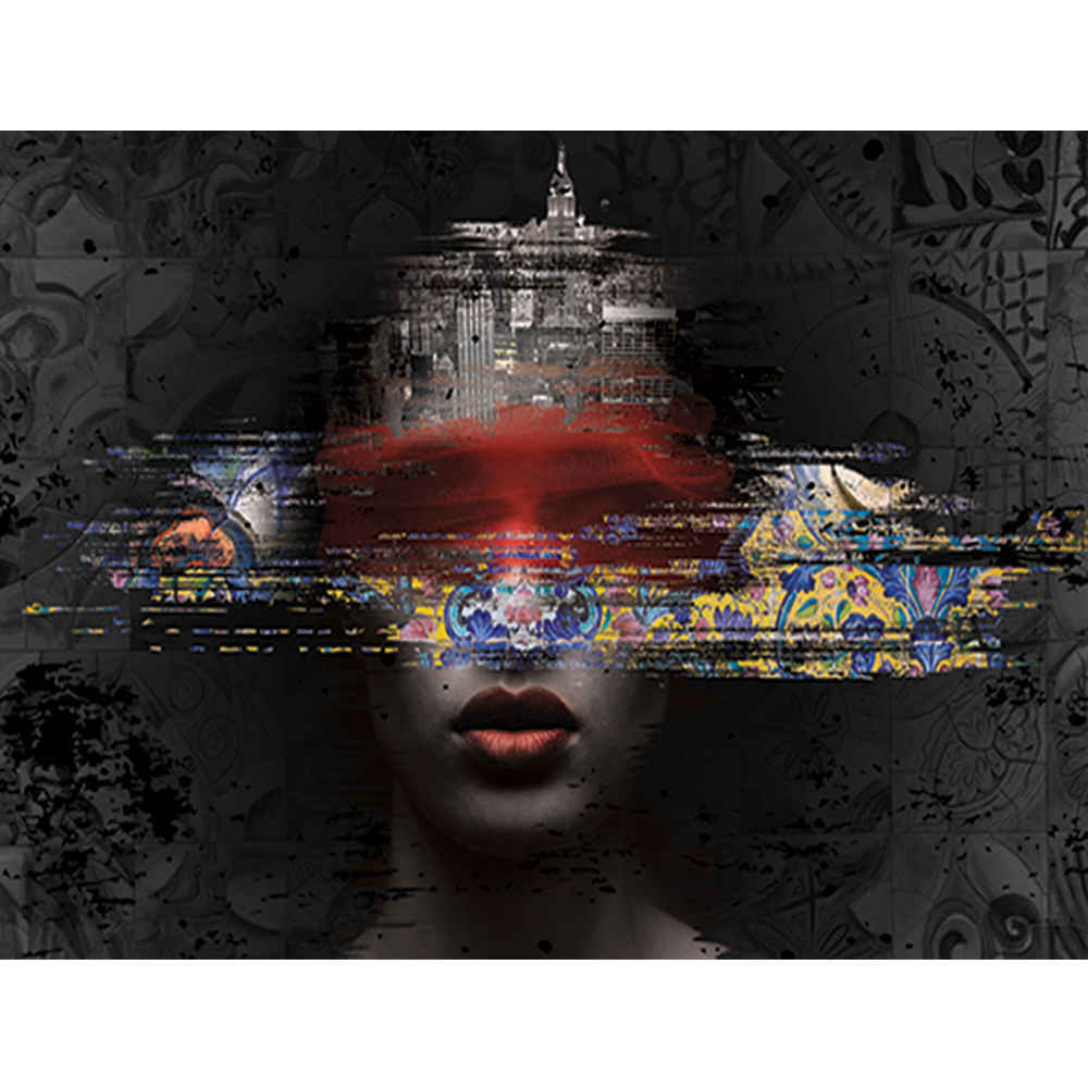 Fresque murale abstraite noire modèle Zhivar pour intérieurs modernes