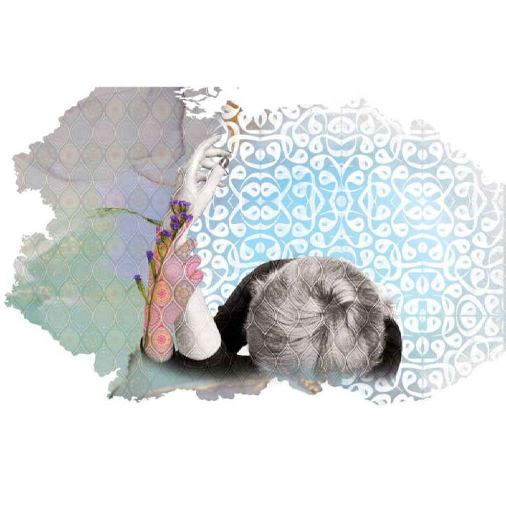 Fresque murale abstraite bleue modèle Art pour intérieurs modernes