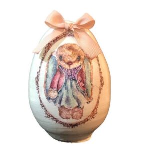 Œuf décoratif peint à la main en céramique – Lapin