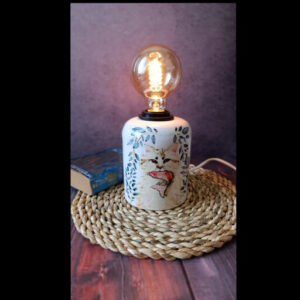 Lampe de table artistique en céramique faite main – chat