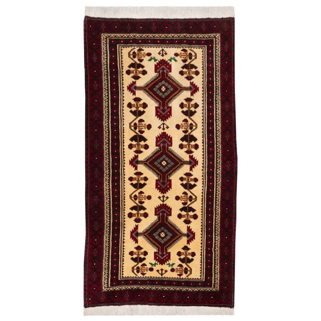 Tapis persan tribal runner noué à la main modèle Mona