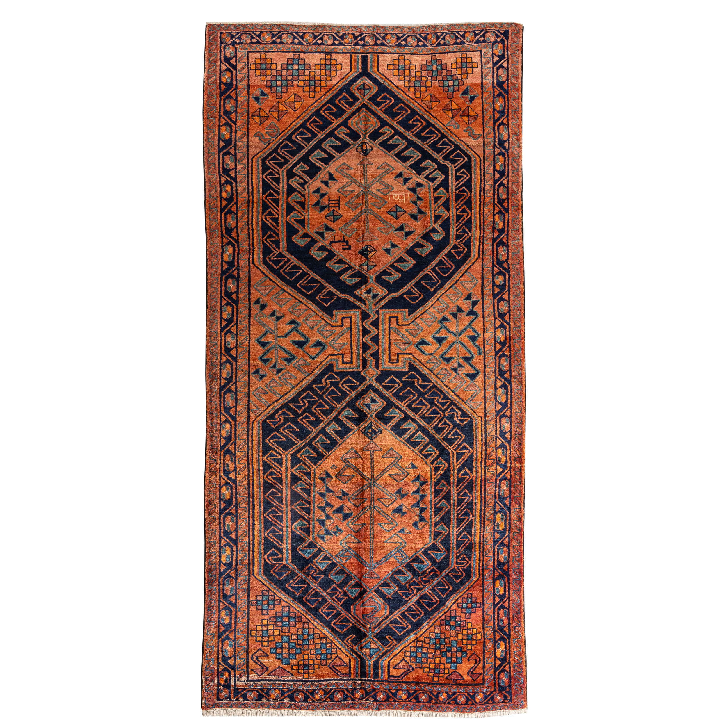 Tapis persan tribal vintage noué à la main modèle Meshkin