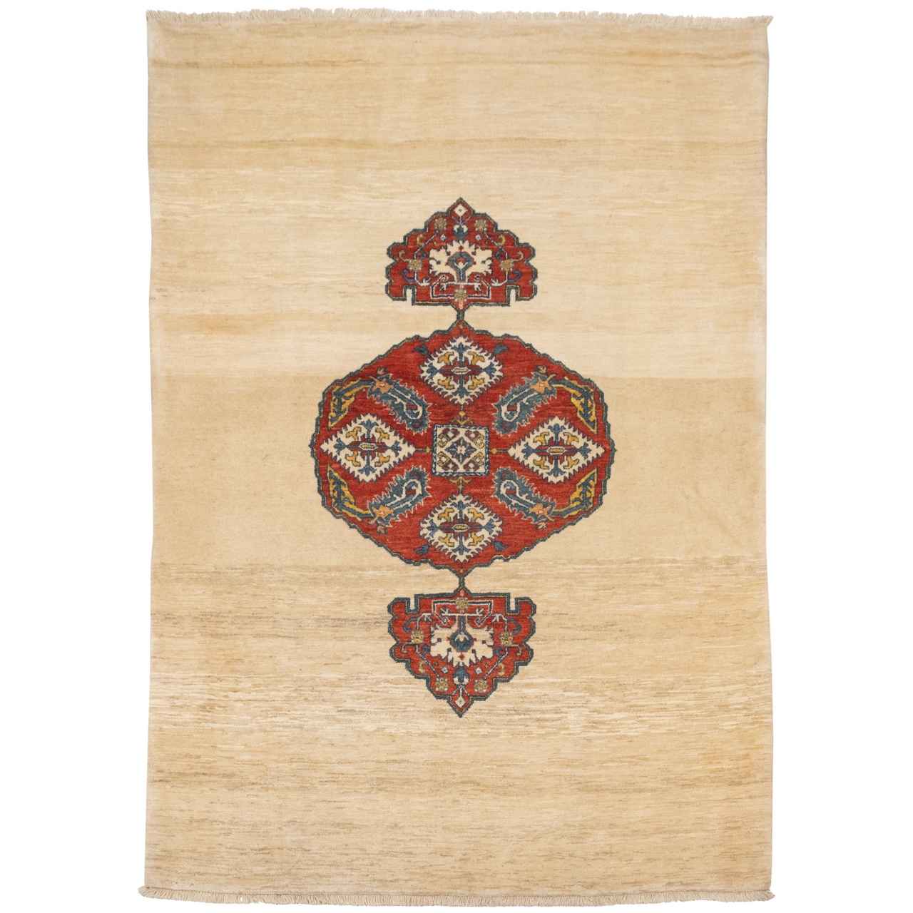 Tapis persan avec laine noué à la main Riz Mahi crème