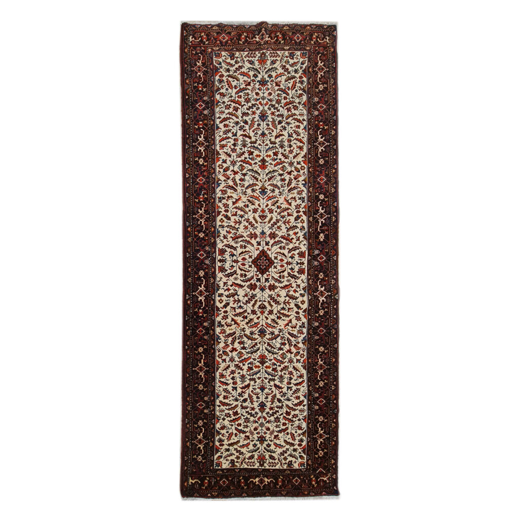 Tapis persan vintage runner noué à la main modèle Haleh
