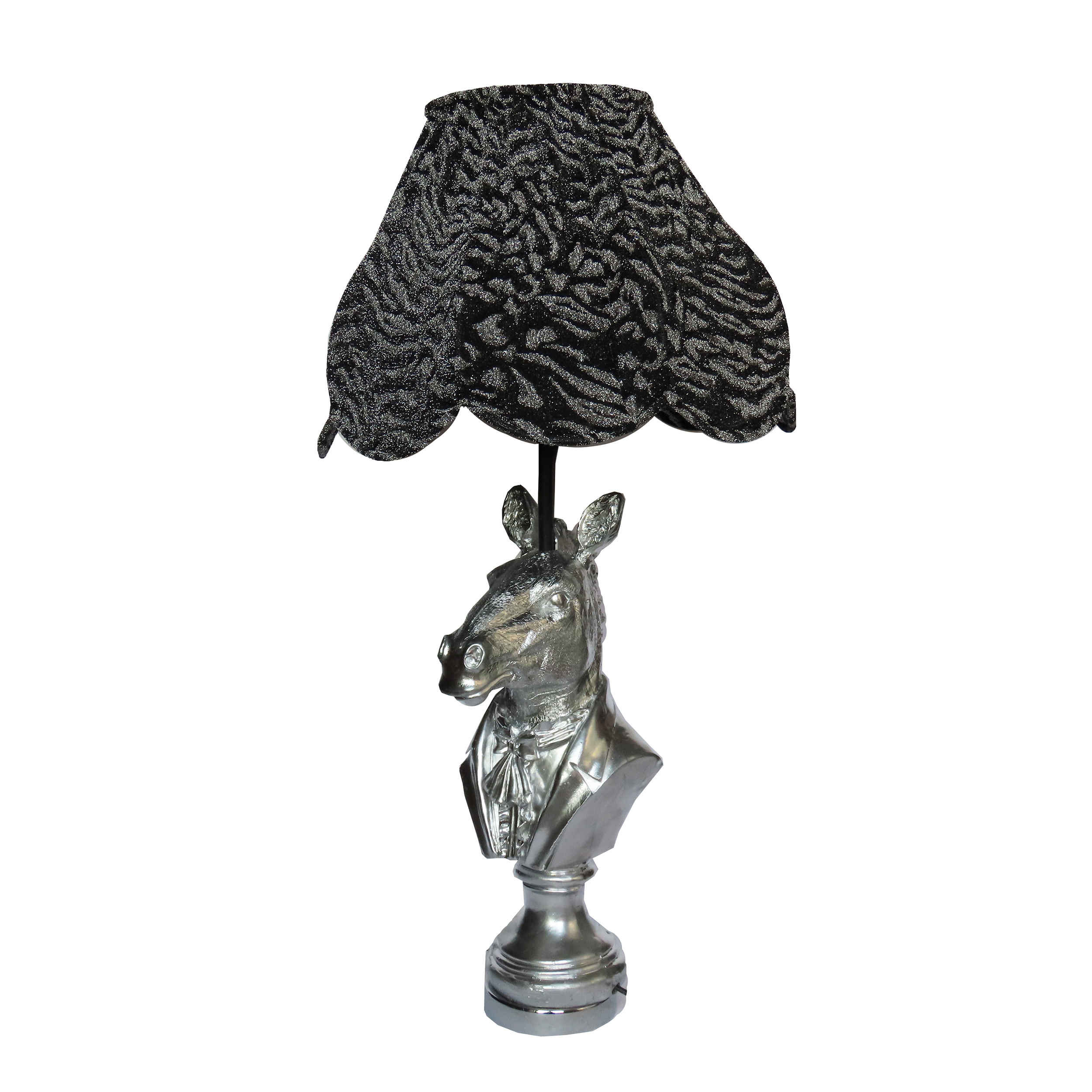 Lampe de table fantaisie – zèbre en céramique fait main