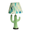 Lampe de table fantaisie – cactus vert en céramique fait main
