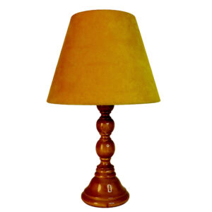 Lampe de table en bois – modèle artisanal brun Orhan