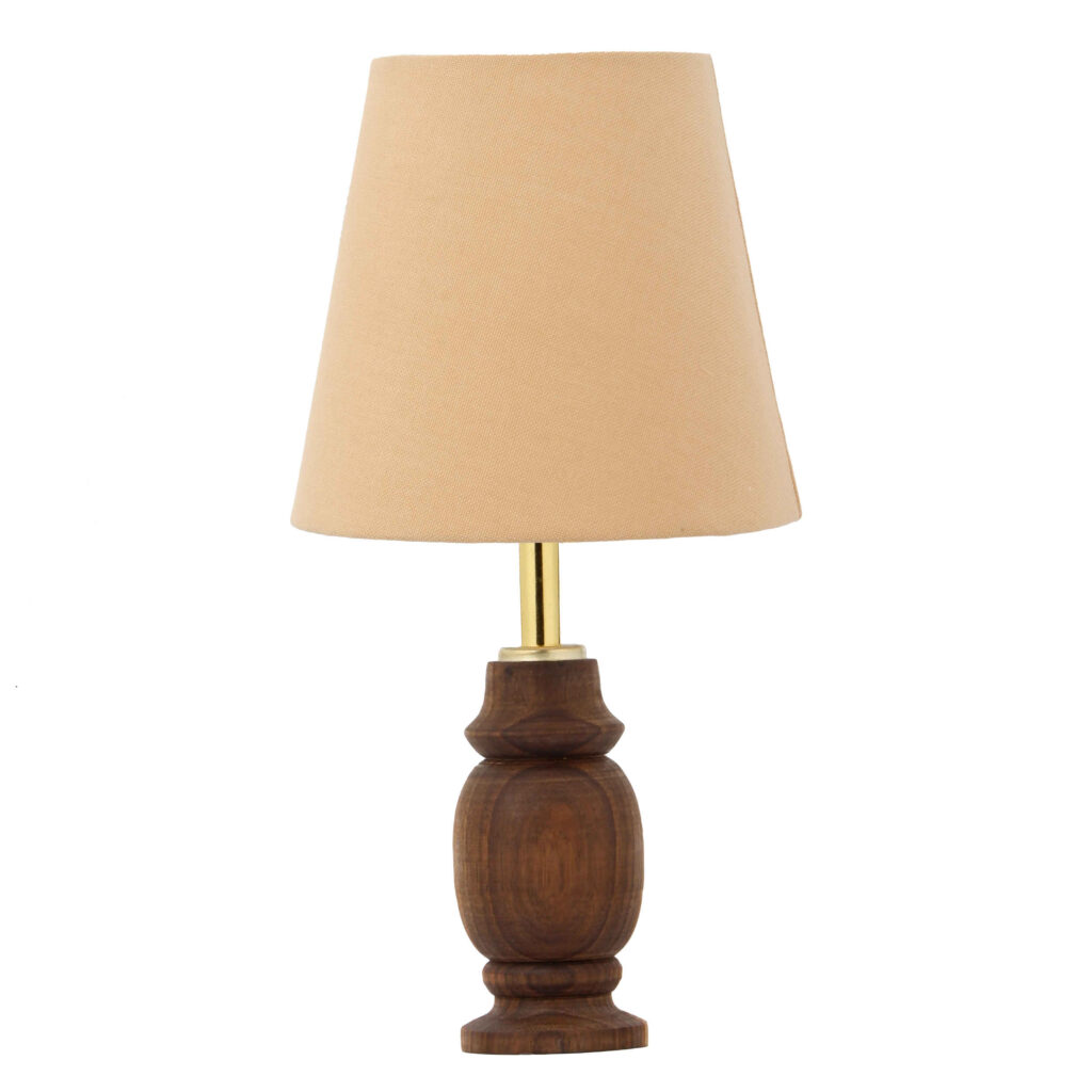Lampe de table en bois – abat-jour crème modèle Sima