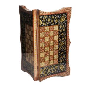 Plateau d’Échecs en Bois Khatamkari Persan Modèle Dalbori