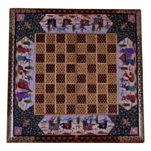 Plateau d’Échecs Khatamkari Persan Modèle Majlesi