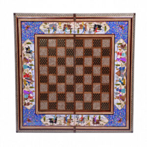 Plateau d’Échecs en Marqueterie Incrustée en Bois Persan Modèle Nafis