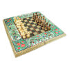 Plateau d'Échecs en Marqueterie Incrustée en Bois Persan Modèle Naghashi