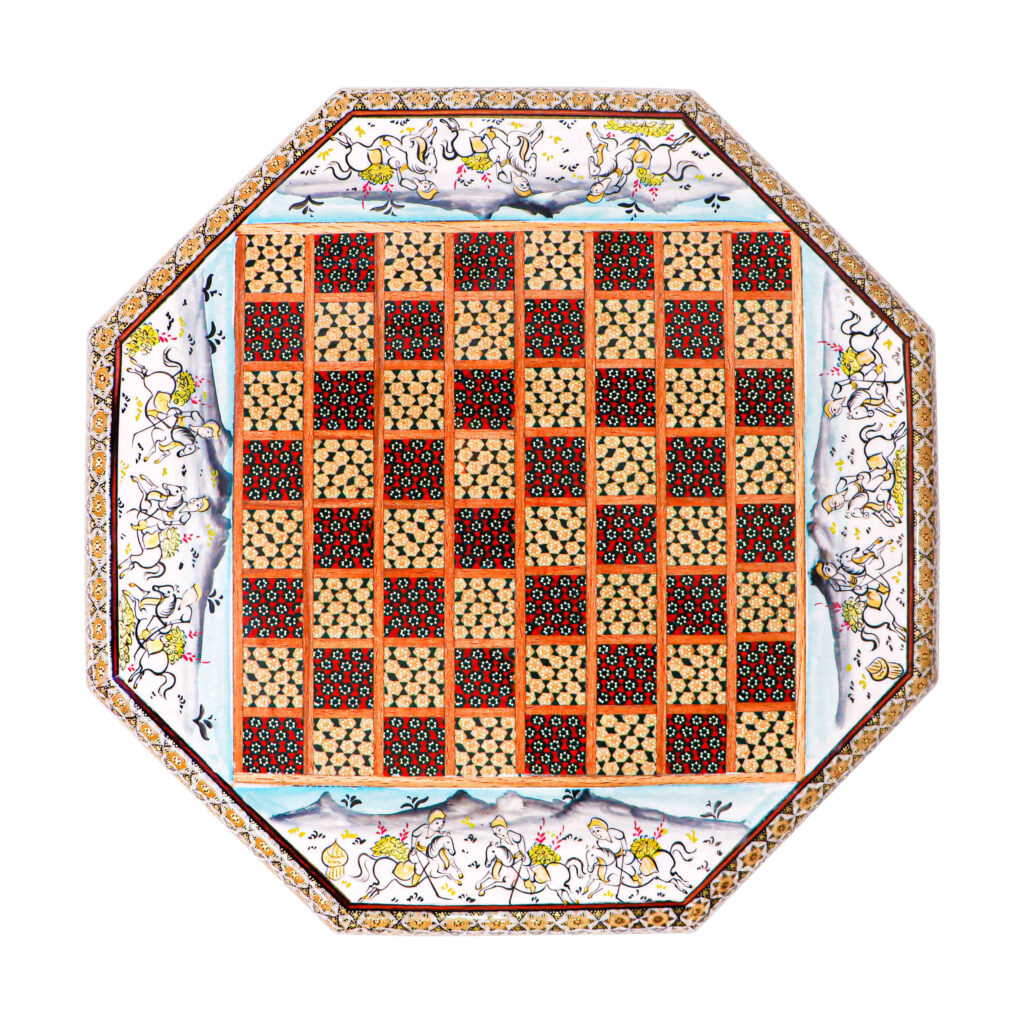 Plateau d'Échecs Khatamkari Persan Modèle Simaroo
