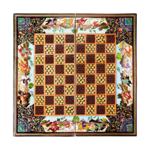 Plateau d’Échecs en Marqueterie Persane Tazhib