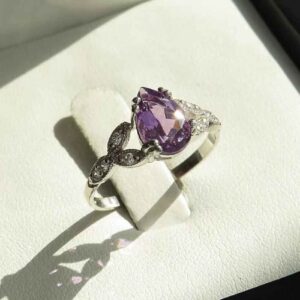 Bague en argent avec améthyste pour femmes Mana
