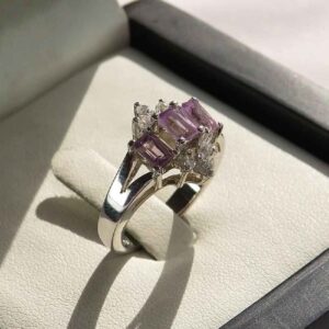 Bague en argent avec améthyste pour femmes Maleka