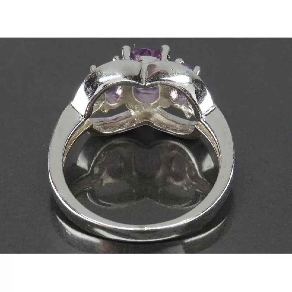 Bague en argent avec améthyste pour femmes Banafshe