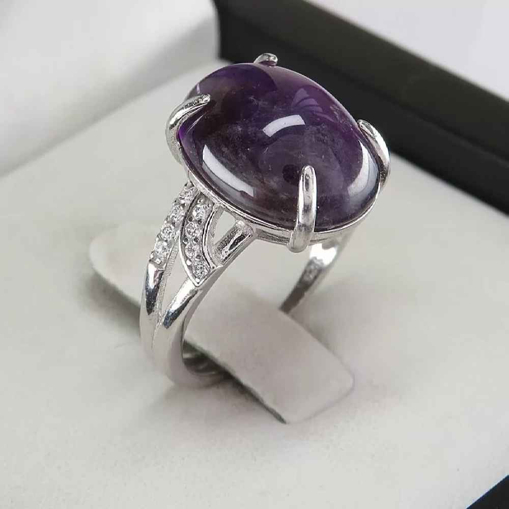 Bague en argent avec améthyste pour femmes Daam