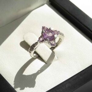Bague en argent avec améthyste pour femmes Sara