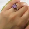 Bague en argent avec améthyste pour femmes Mahshid