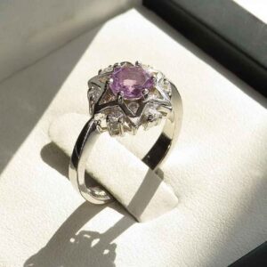 Bague en argent avec améthyste pour femmes Setareh