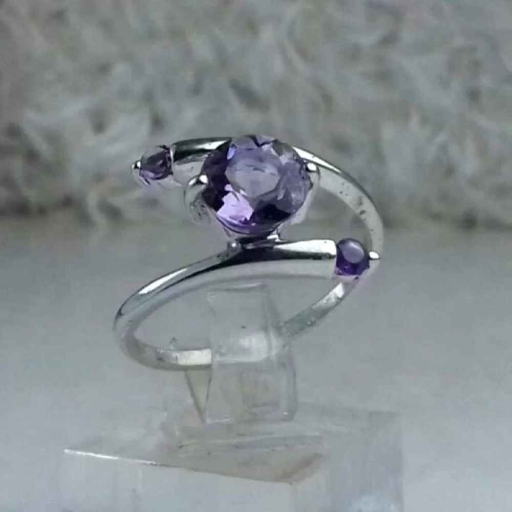 Bague en argent avec améthyste pour femmes Asli