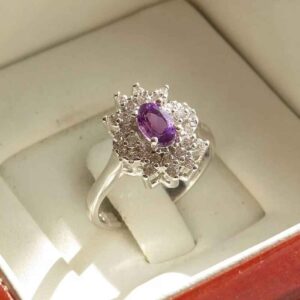Bague en argent avec améthyste pour femmes Sarvenaz