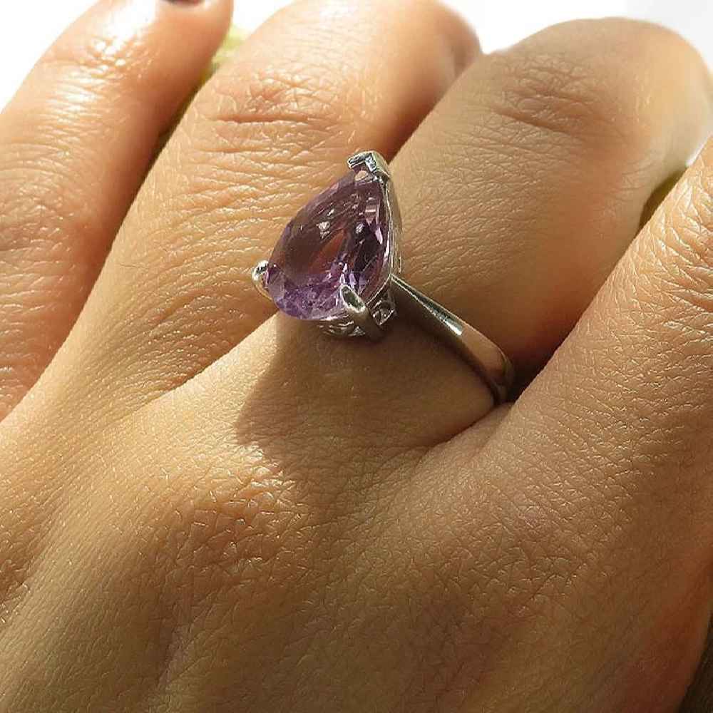 Bague en argent avec améthyste pour femmes Ashk