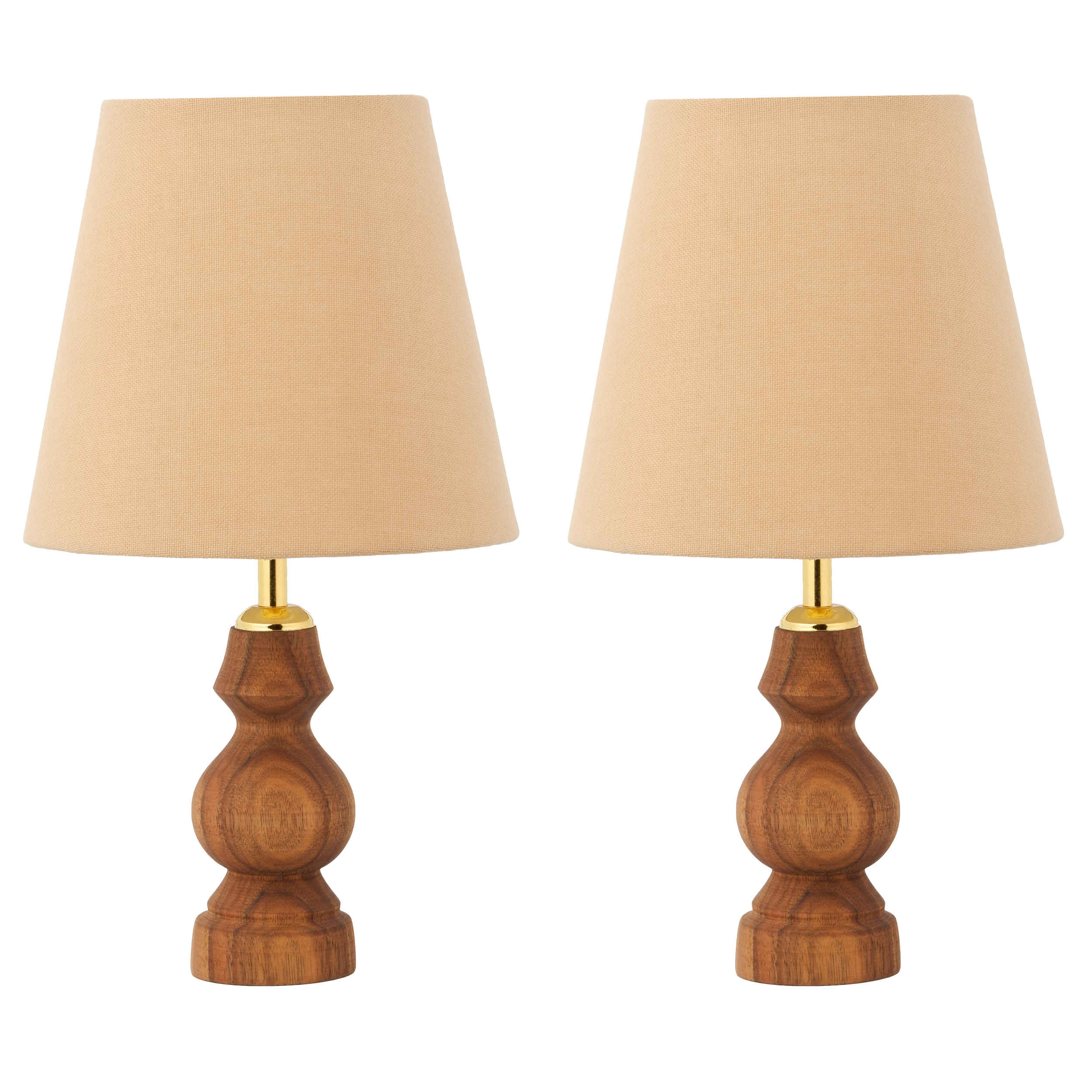 Ensemble de 2 lampes de table en bois – modèle artisanal Hoor