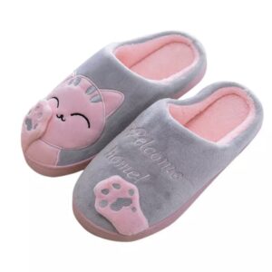 Chaussons Doux en Peluche pour Femmes Modèle Chat