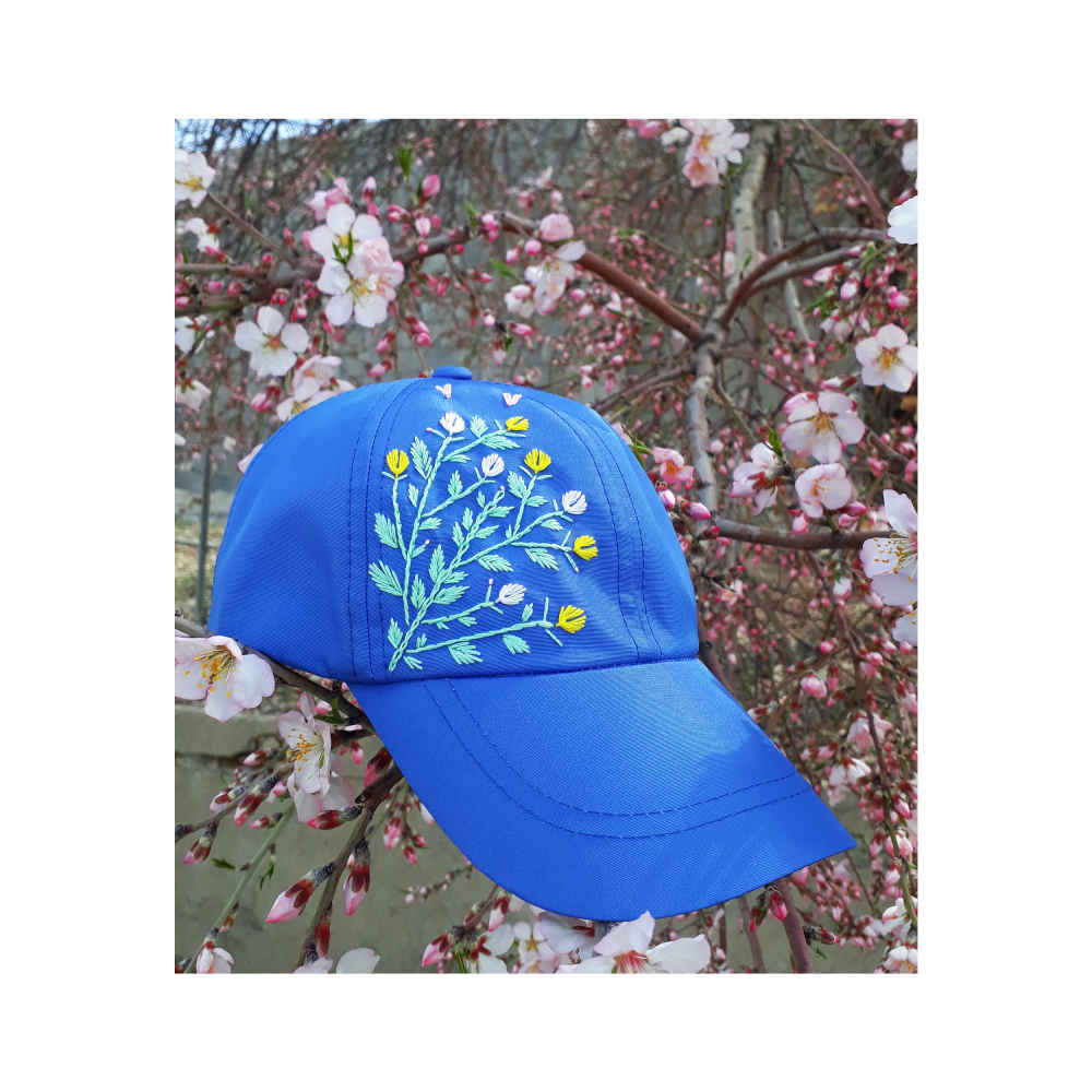 Casquette bleue brodée pour femme – Modèle Sara
