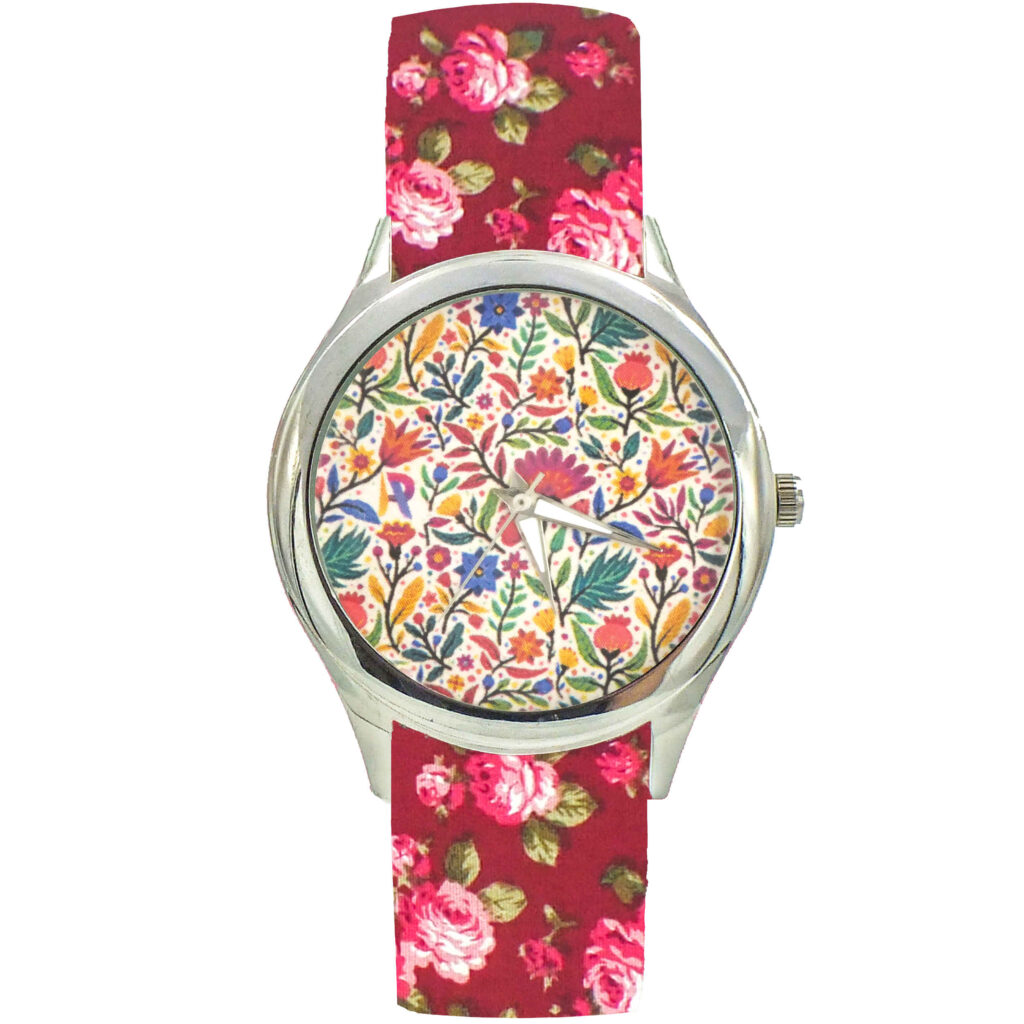 Montre foulard en tissu floral Liberty bohème pour femmes – Baharan
