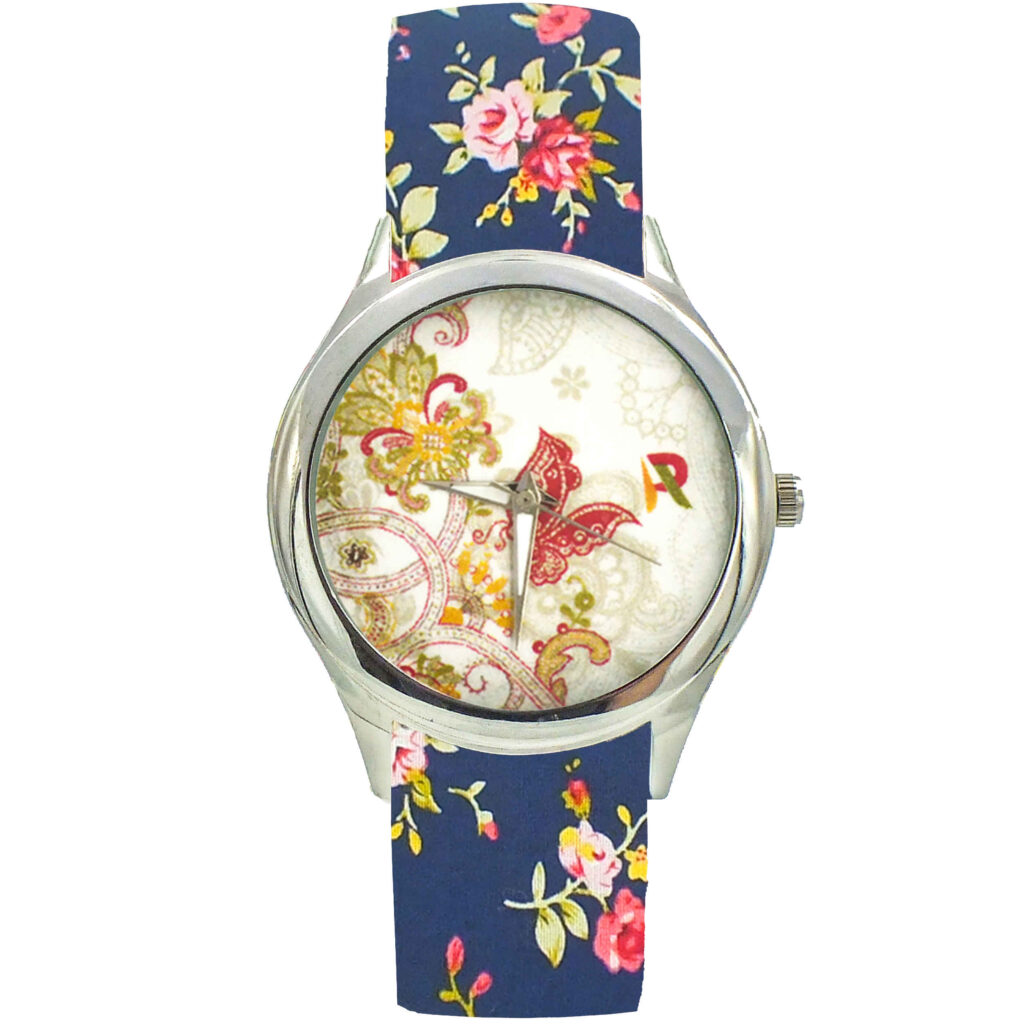 Montre foulard en tissu floral Liberty bohème pour femmes – Butterfly