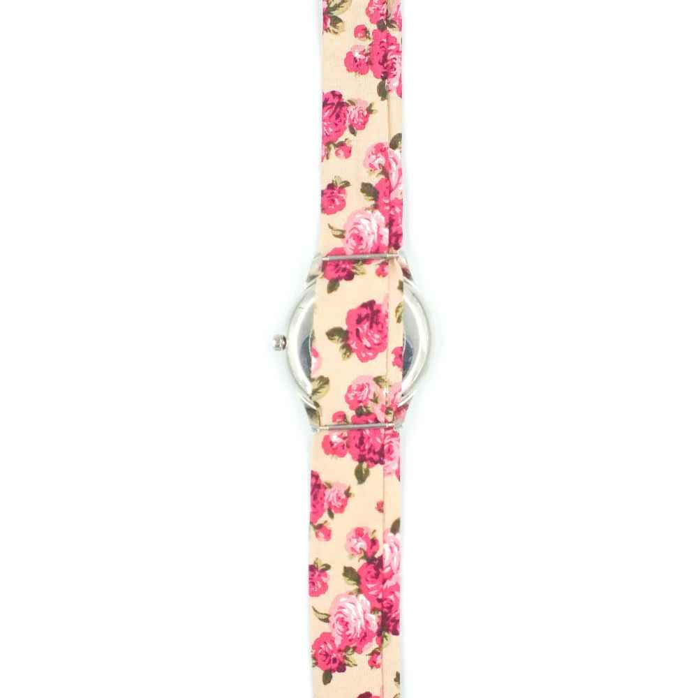 Montre foulard en tissu floral bohème pour femmes – Calligraphie perse In Niz Bogzarad