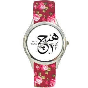 Montre foulard en tissu floral bohème pour femmes – Calligraphie perse Hich
