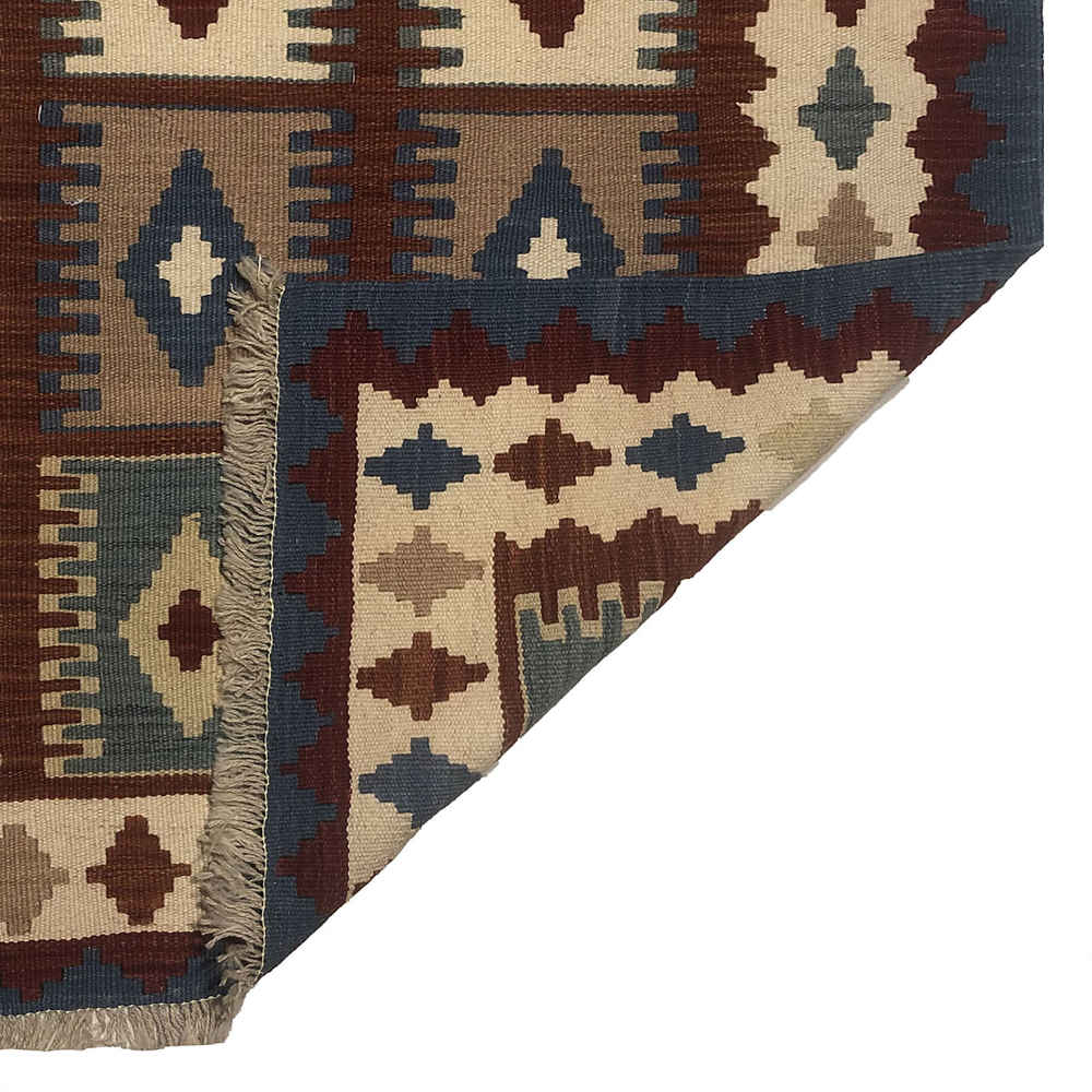 Tapis Kilim en laine persane tissé à la main Traditionnel Modèle Alvan