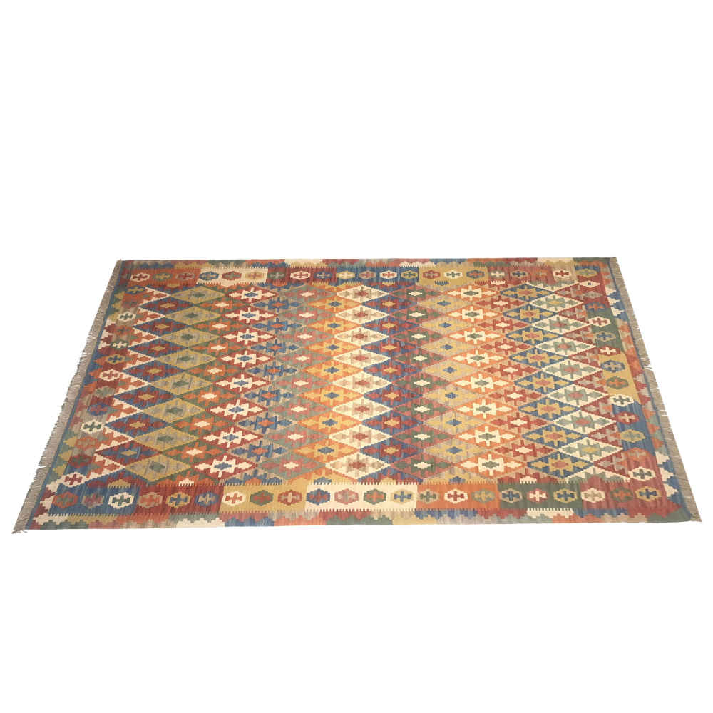 Tapis Kilim en laine persane tissé à la main Traditionnel Modèle Elahe