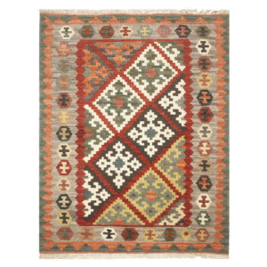 Tapis Kilim en laine persane tissé à la main Traditionnel Modèle Hanan