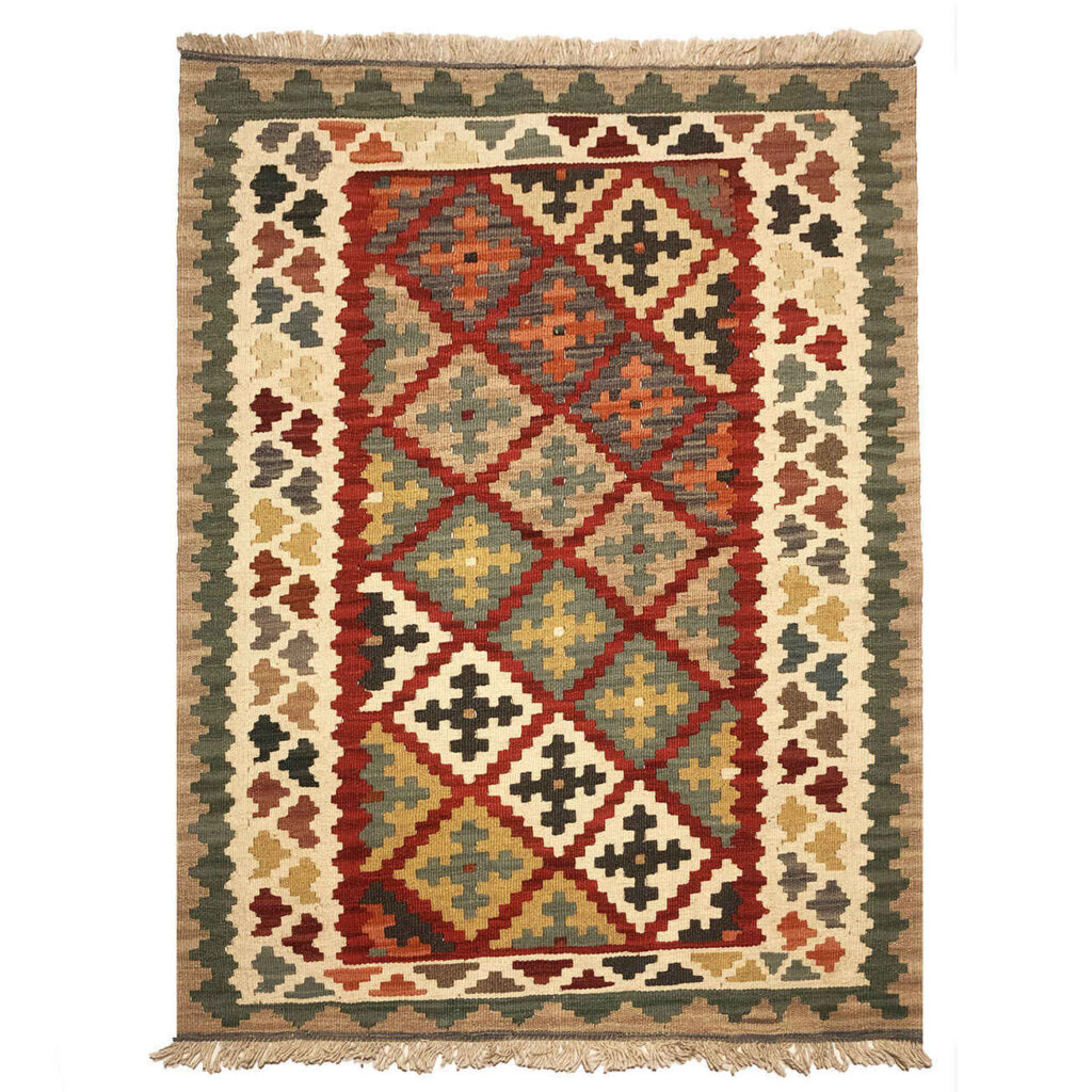 Tapis Kilim en laine persane tissé à la main Traditionnel Modèle Haroon