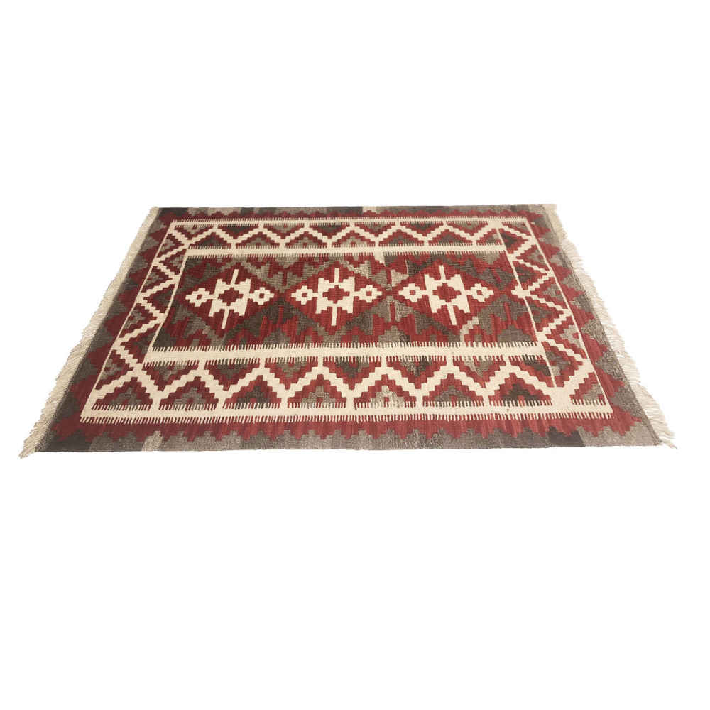 Tapis Kilim en laine persane tissé à la main Traditionnel Modèle Hordis