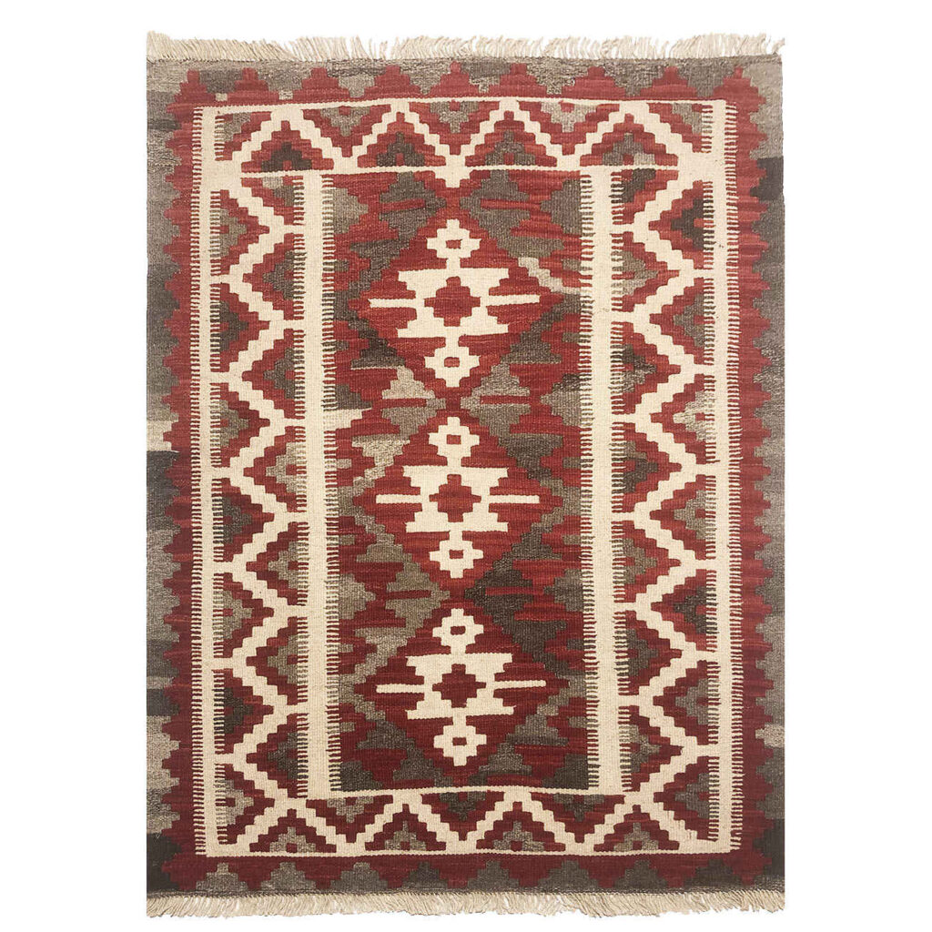 Tapis Kilim en laine persane tissé à la main Traditionnel Modèle Hordis