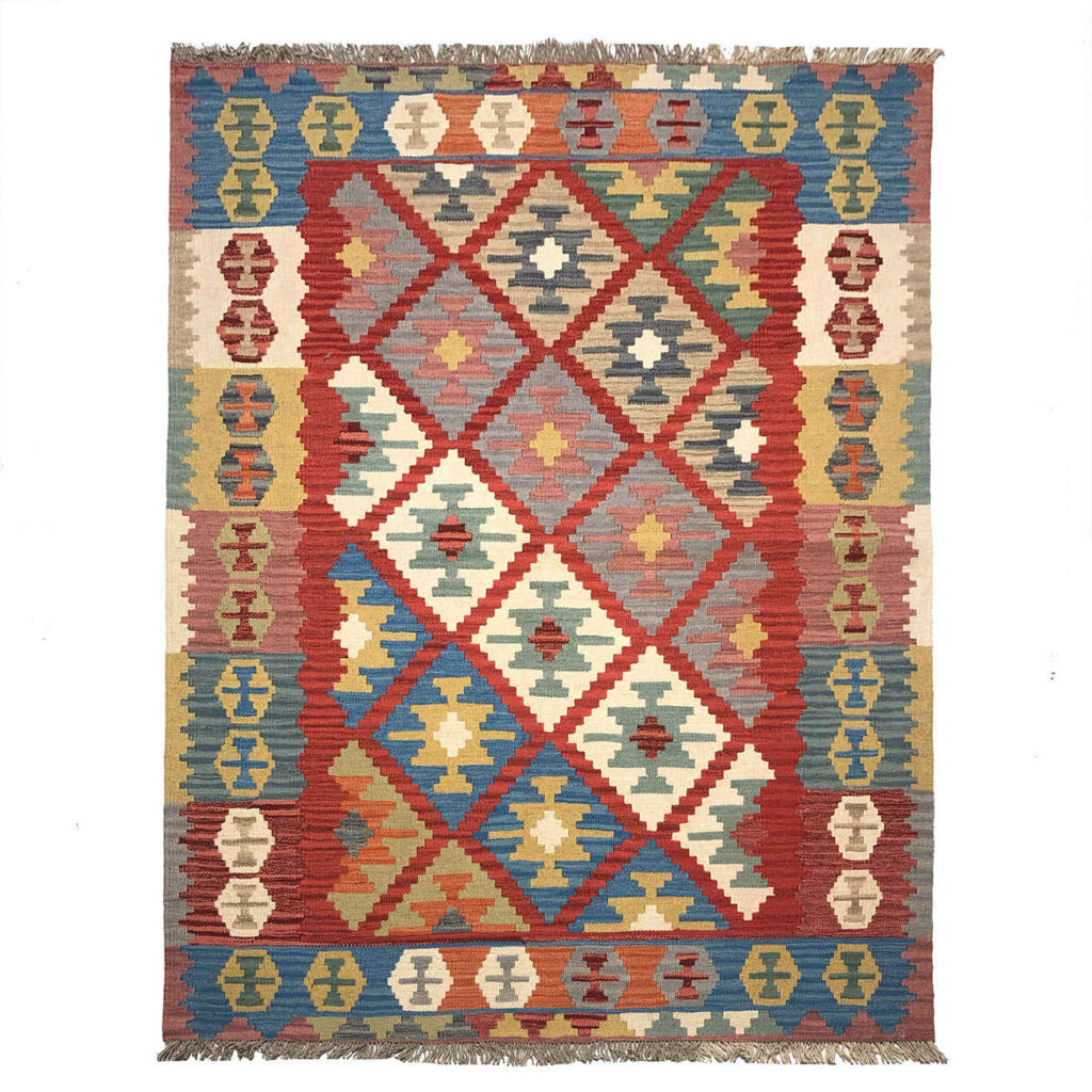 Tapis Kilim en laine persane tissé à la main Traditionnel Modèle Karin