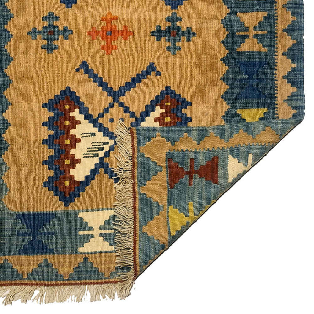 Tapis Kilim en laine persane tissé à la main Traditionnel Modèle Parvane
