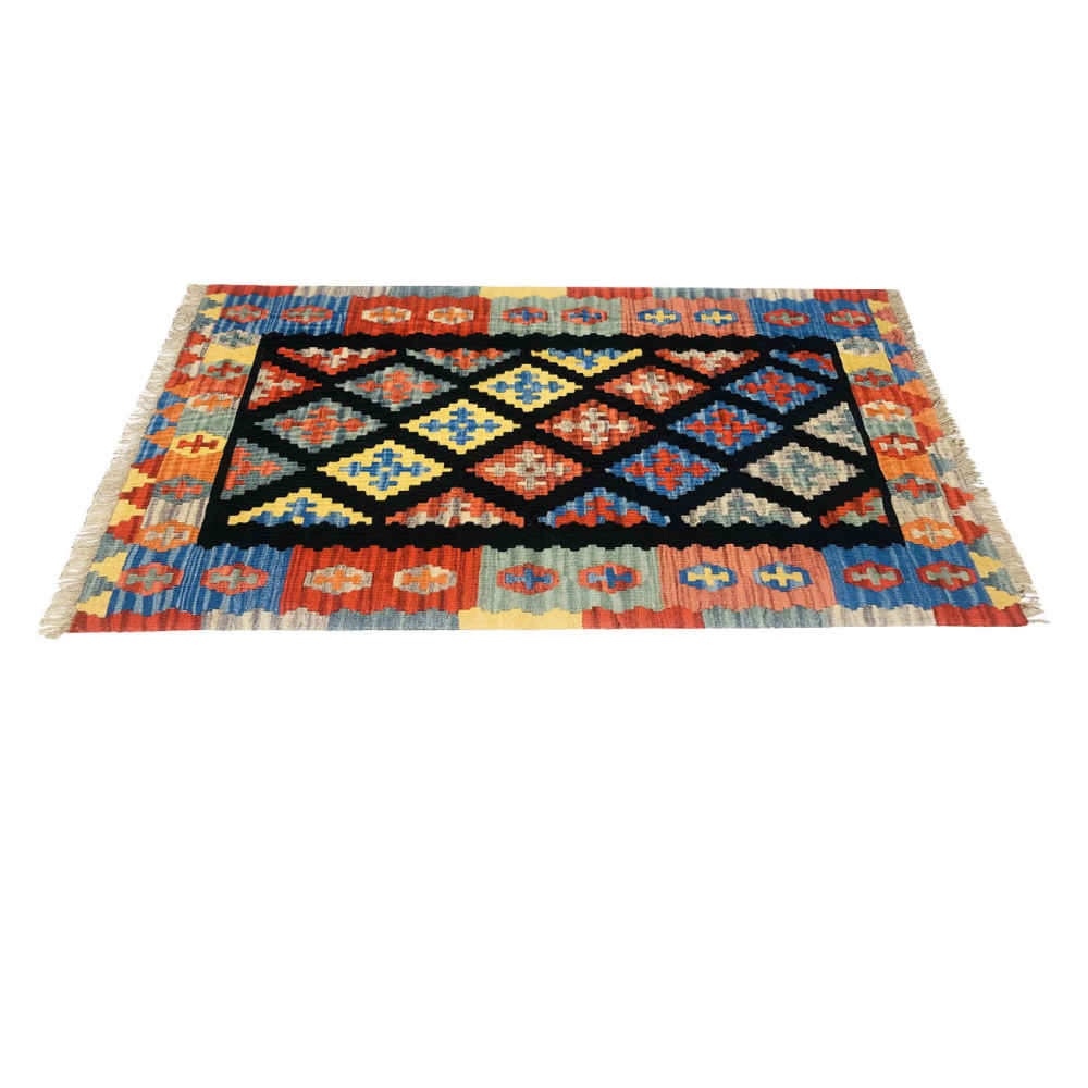 Tapis Kilim en laine persane tissé à la main Traditionnel Modèle Viana